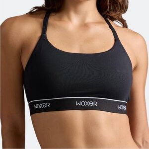 Woxer Black Sports Bra with Logo Band